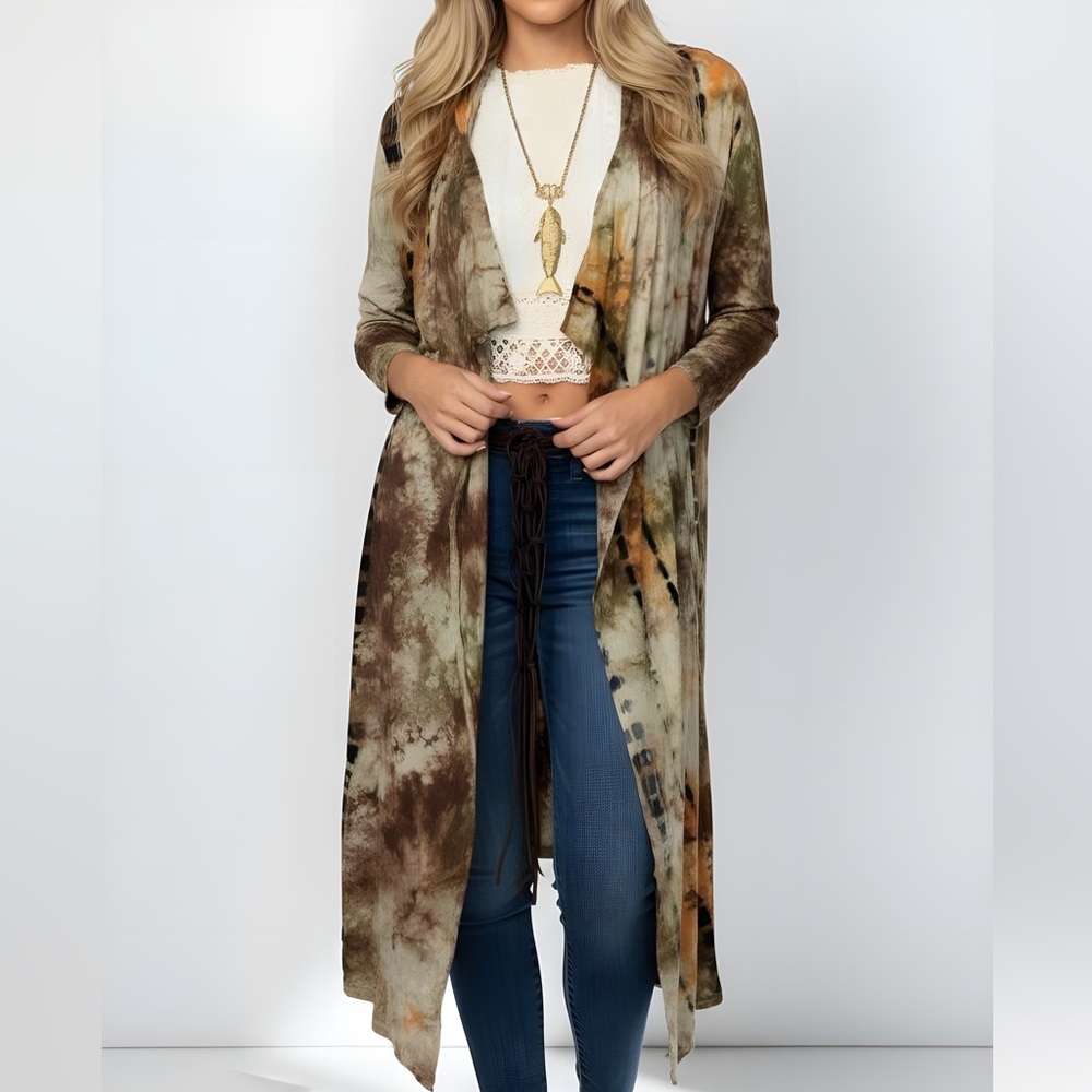 NWT Coin 1804 Tie Dye Waterfall Kimono -- L‎